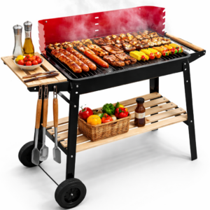 Duży grill ogrodowy XXL smart marki Zerrman rożen do kurczaka